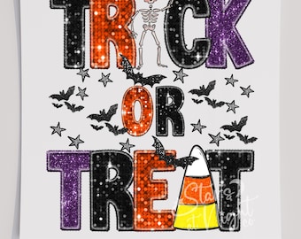 Faux Sequin Halloween DTF Transfer, Ready To Press