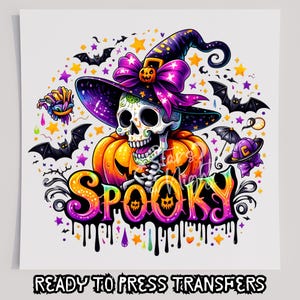Spooky DTF T-Shirt Transfer, Ready To Press Transfer, Screen Print Transfer, Halloween Transfer, DTF, Halloween