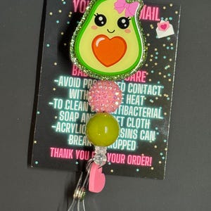 Porta badge Avocado, Porta badge Glitter, Porta badge Infermiere, Porta badge Insegnante, Porta badge, Accessori per porta badge, Porta badge con perline