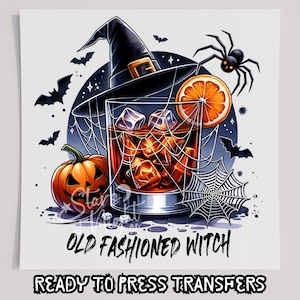 Old Fashioned Witch DTF T-Shirt Transfer, Ready To Press Transfer, Screen Print Transfer, Halloween Transfer, DTF, Halloween, Witch