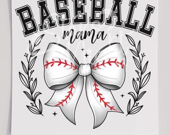 Transfert pour t-shirt « Maman de baseball », prêt à imprimer (DTF).