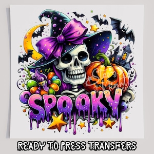 Spooky 3 DTF T-Shirt Transfer, Ready To Press Transfer, Screen Print Transfer, Halloween Transfer, DTF, Halloween DTF, Halloween