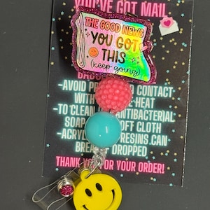 The Good News You Got This Badge Reel, Mental Health Badge Reel, Mental Health, Brain Badge Reel, Nurse Badge Reel, Glitter Badge Reel
