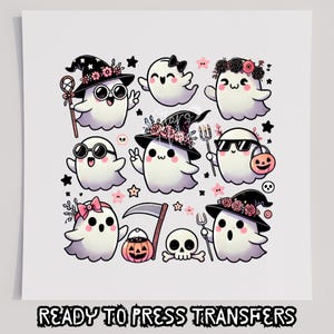 Cute Ghosts DTF T-Shirt Transfer, Ready To Press Transfer, Screen Print Transfer, Halloween Transfer, Halloween DTF Transfer, Halloween