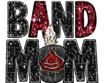 Faux Sequin Band Mom DTF Transfer, Ready To Press, Marching Band DTF