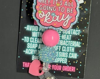 Hallo, het komt allemaal goed, badgehaspel geestelijke gezondheid, geestelijke gezondheid, badgehaspel hersenen, badgehaspel verpleegkundige, badgehaspel glitter, badgehaspel glitter