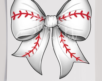 Baseball Bow T-Shirt Transfer, Ready To Press, Sports DTF