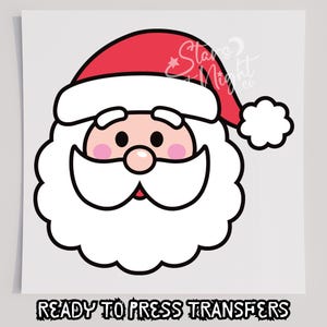 Santa Claus Face T-Shirt Transfer, Ready To Press Transfer, Screen Print Transfer, Christmas DTF, Christmas Transfer, DTF