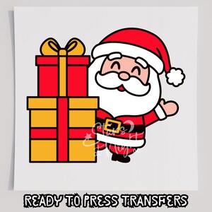 Santa With Presents T-Shirt Transfer, Ready To Press Transfer, Screen Print Transfer, Christmas DTF, Christmas Transfer, DTF, Christmas