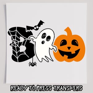Boo Spider Ghost Pumpkin DTF T-Shirt Transfer, Ready To Press Transfer, Screen Print Transfer, Halloween Transfer, Halloween DTF Transfer