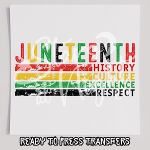 Juneteenth History T-Shirt Transfer, Ready To Press Transfer, Screen Print Transfer, DTF, Direct To Film, Juneteenth DTF