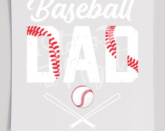 Baseball Dad T-shirt transfer, klaar om te bedrukken, Sports DTF