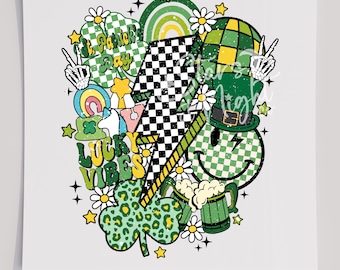 Verontruste retro St. Patrick's DayT-shirtoverdracht, klaar om te drukken-overdracht, zeefdrukoverdracht, St. Pattys DTF, St. Pattys-overdracht