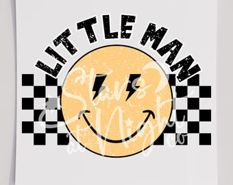 Little Man Smiley Face T-Shirt Transfer, Ready To Press Transfer, Screen Print Transfer, DTF, Direct To Film, Funny