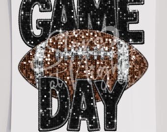 Faux Sequin Game Day Football DTF Transfer, Ready To Press