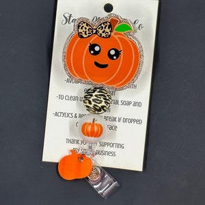 Niedliche Kürbis Abzeichen Reel, Krankenschwester Abzeichen Reel, Glitter Badge Reel, Lehrer Abzeichen Reel, Krankenschwester, Badge Reel, Halloween Badge Reel