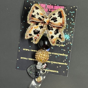 Western Coquette Bow Abzeichen Reel, Niedliche Abzeichen Reel, Krankenschwester Ausweis Reel, Perlen Badge Reel, Glitter Ausweis Reel, Krankenschwester, Lehrer Badge Reel
