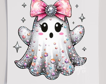 Faux Rhinestone Halloween DTF T-Shirt Transfer, Ready To Press