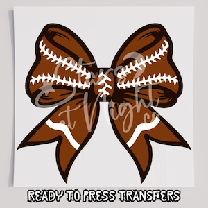 Football Hair Bow T-Shirt Transfer, Ready To Press Transfer, Screen Print Transfer, DTF, Direct To Film, Sports DTF