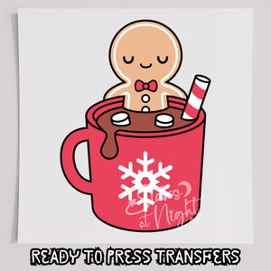 Lebkuchenmann T-Shirt Transfer, bereit zum Pressen, Siebdrucktransfer, Weihnachten DTF, Weihnachten