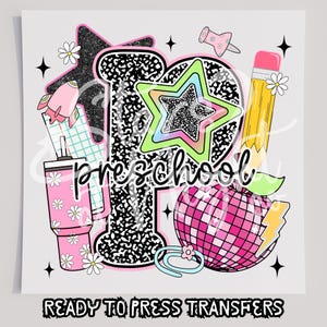 Pre-K thru 5th Grade Composition School T-Shirt Transfer, Ready To Press Transfer, Screen Print Transfer, School Transfer, DTF, Summer DTF