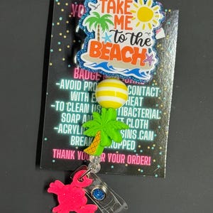 Take Me To The Beach Badge Reel, Summer Badge Badge Reel, Beach Badge Reel, Ocean Badge Reel, Glitter Badge Reel, Nurse Badge Reel