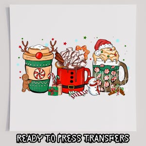 Peppermint Coffees T-Shirt Transfer, Ready To Press Transfer, Screen Print Transfer, Christmas DTF, Christmas Transfer, DTF, Christmas, Xmas