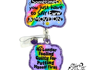 Rainbow Self Love Badge Reel, Mental Health Awareness, Nurse CNA Teacher Gift