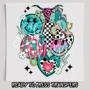 Retro Western Collage  T-Shirt Transfer, Ready To Press Transfer, Screen Print Transfer, DTF, Direct To Film, Western