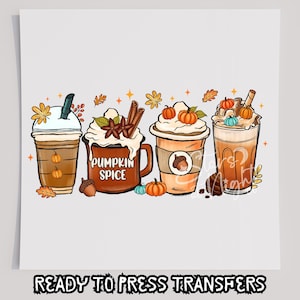 Fall Pumpkin Spice Cups DTF T-Shirt Transfer, Ready To Press Transfer, Screen Print Transfer, Fall Transfer, DTF, Thanksgiving Transfer