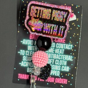 Getting Piggy With It Badge Reel, Cow Badge Reel, Beaded Badge Reel, Glitter Badge Reel, Badge Reel, Nurse Badge, Badge Reel, Pig Badge Reel