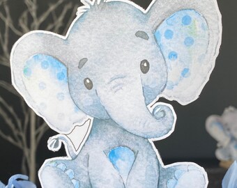 baby boy shower elephant centerpieces