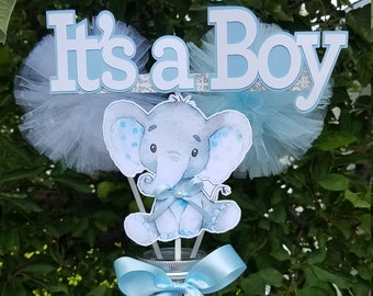 IT'S A BOY Elephant Centerpieces, Baby Shower Centerpieces, Elephant Theme Decorations, Elephant baby shower decorations.  it's a Boy BABY