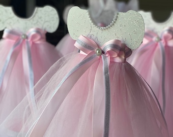 Tutu dress  Baby Shower Centerpiece Silver and Pink Centerpiece Pink Ballerina Baby Shower  Tutu Dress Centerpiece Double Sided TuTu Dress