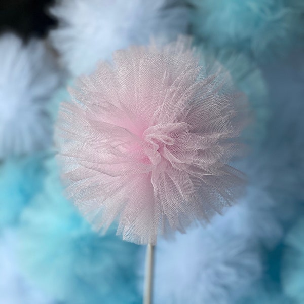 TULLE POM POM, Tulle Pom Pom, Party decorations pom poms, nursery decor, Pom-Pom Wands and Centerpiece, Tulle Pom Pom Sticks, Pompom tulle