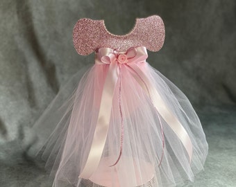 RoseGold Baby shower Centerpiece, Rose Gold Tutu Dress, Pink and Gold Centerpiece, Girl Baby Shower Centerpiece, RoseGold Centerpiece