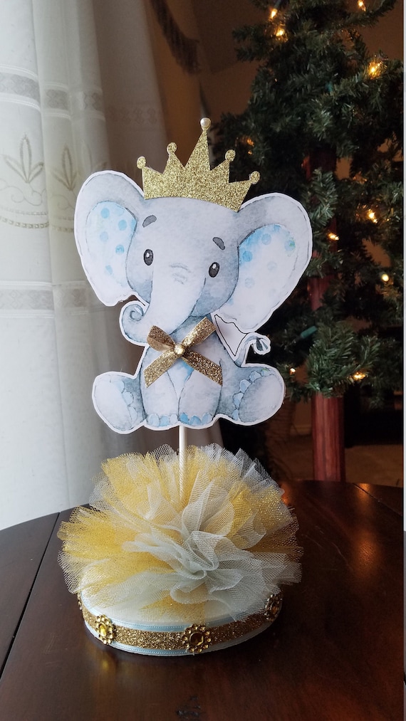 baby boy shower elephant centerpieces