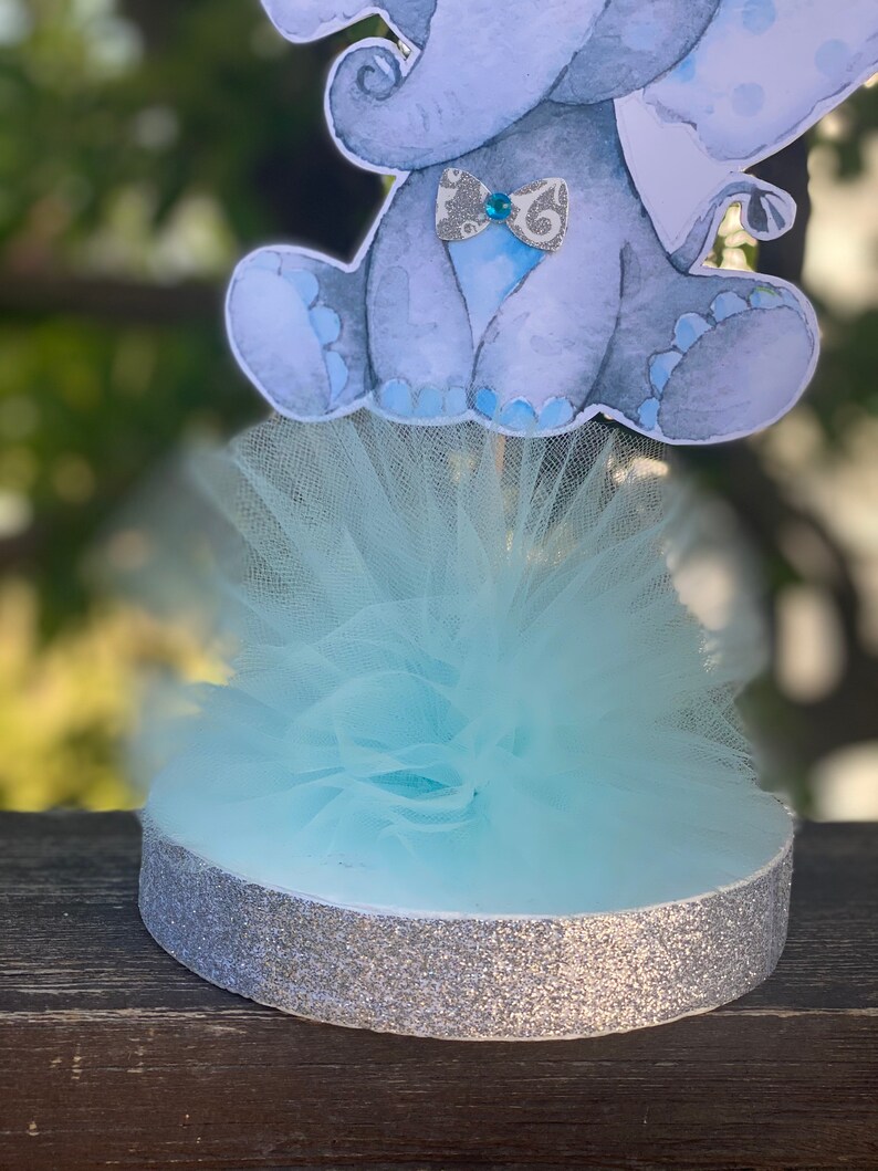 Elephant Baby Shower Cake Topper Centerpiece/boy Elephant Etsy