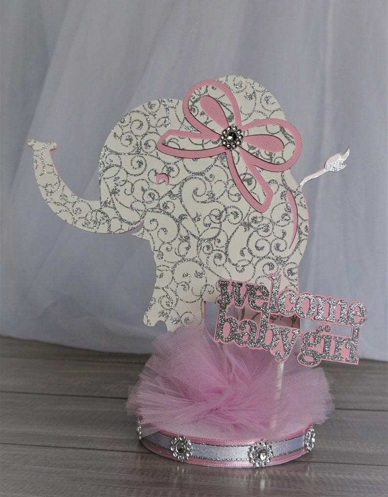 Baby Elephant CenterpieceGirl Elephant Baby ShowerGirl Baby ShowerGirl Elephant Centerpieces baby girl Elephant Theme decorBaby decor
