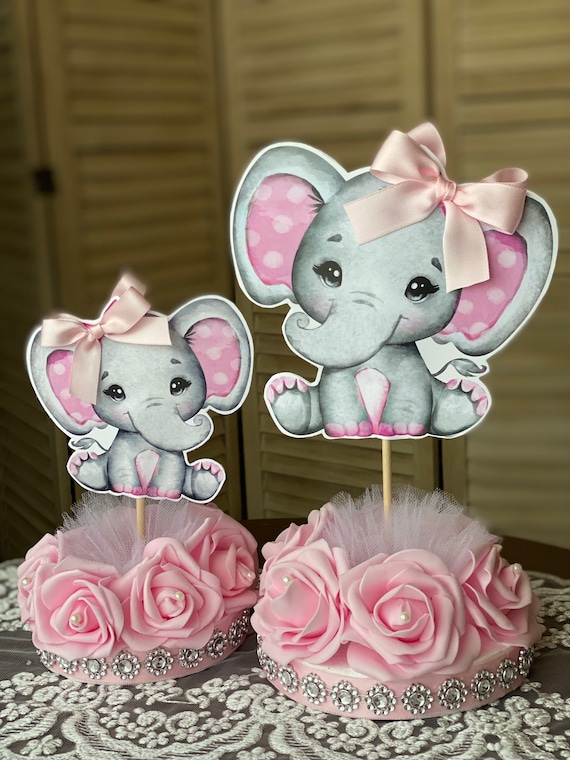 Set /92pcs Decoraciones Baby Shower Elefante Rosa Conjunto - Temu Chile