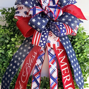 Patriotic 4th of July Bow: Handmade American Pride Wreath Decor bild 14