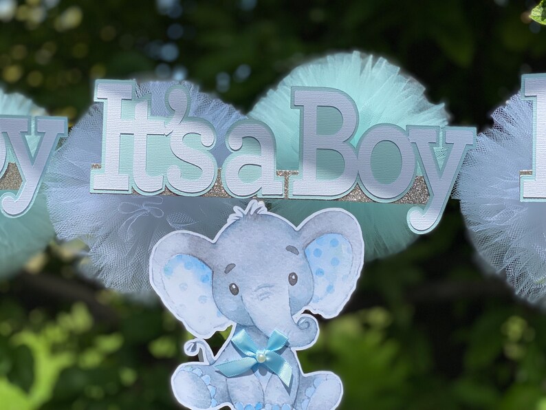 IT'S A BOY Elephant Centerpieces, Baby Shower Centerpieces, Elephant Theme Decorations, Elephant baby shower decorations. it's a Boy BABY image 4