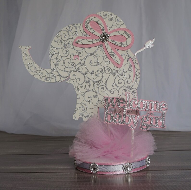 Baby Elephant CenterpieceGirl Elephant Baby ShowerGirl Baby ShowerGirl Elephant Centerpieces baby girl Elephant Theme decorBaby decor