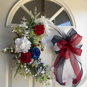 Patriotic 4th of July Bow: Handmade American Pride Wreath Decor Wreath4thJuly