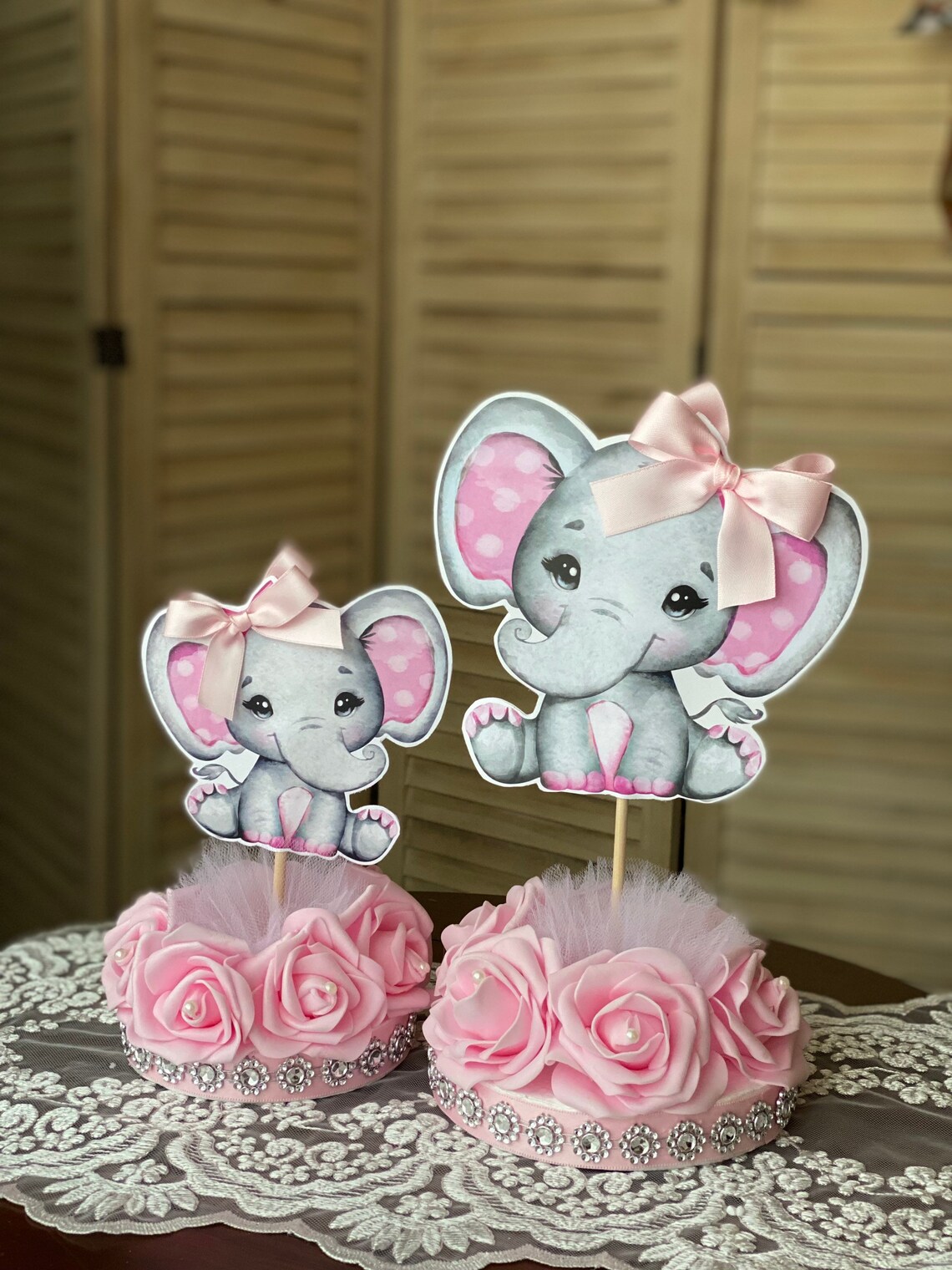 Girl Elephant Baby Pink Elephant Girl Baby Shower Elephant Etsy