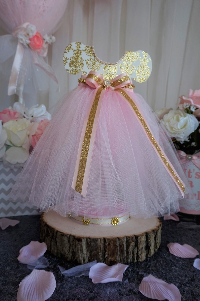 Tutu Dress Centerpiece Tutu Baby Shower Pink & Gold Tutu Etsy