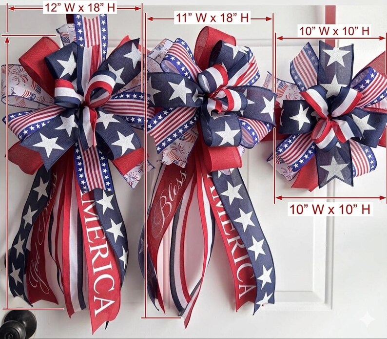 Patriotic 4th of July Bow: Handmade American Pride Wreath Decor bild 13