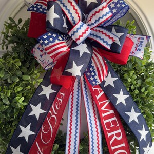 Patriotic 4th of July Bow: Handmade American Pride Wreath Decor bild 12