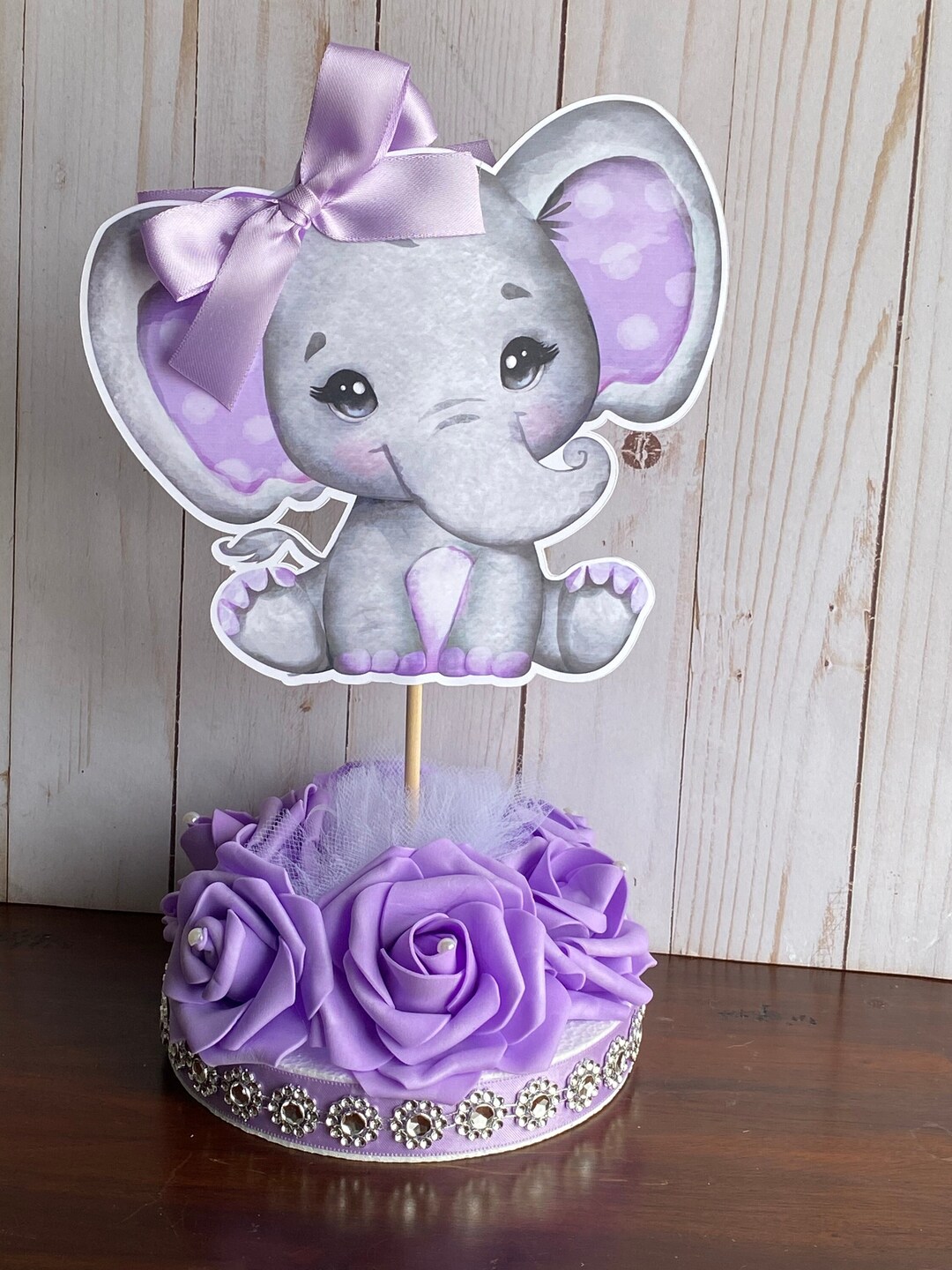 Purple Elephant Centerpiece Lavender Elephant Centerpiece Baby Girl