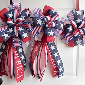 Patriotic 4th of July Bow: Handmade American Pride Wreath Decor bild 17